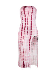 Vestidos midi ajustados, estampados, sin mangas y con hombros descubiertos