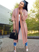 Langärmlige Strickjacke mit Farbblock-Print