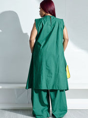 Ruffle Sleeve Shirt and Wide-Leg Pants Set