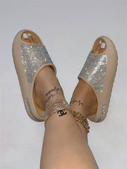 Sandalias de plataforma con brillantes y diamantes de imitación