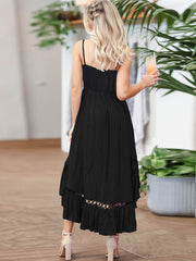 Fließende, asymmetrische Midikleider mit Spaghettiträgern