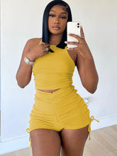 Conjuntos de dos piezas de punto acanalado sin mangas