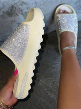 Glitter Rhinestone Platform Slides