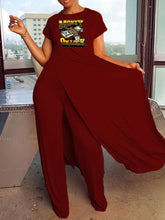 Conjuntos de dos piezas con top estampado y pantalones largos de talla grande