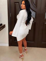 Vestidos midi de talla grande con aberturas irregulares y mangas largas