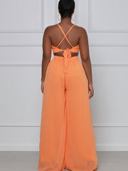 Halter Sleeveless Backless Loose Rompers