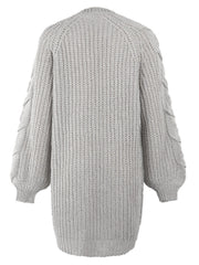 Midi-Cardigan mit Laternenärmeln