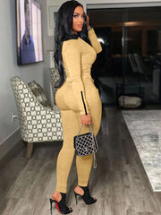 Two Piece Zipper Crop Tops & Pants