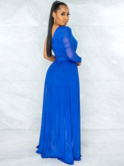 Mesh Patchwork One Shoulder Long Sleeve Jumpsuits