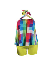 Set aus Neckholder-Top mit offenem Rücken und Shorts
