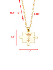 Collares con colgante de corona y rompecabezas para parejas