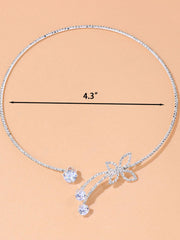 Collares de diamantes de imitación con purpurina y decoración de mariposas