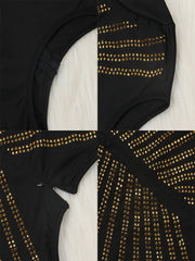 Long Sleeve Sequins High Split Maxi Dresses