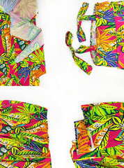 Vestido largo sin mangas con estampado floral y tirantes anudados