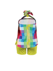 Set aus Neckholder-Top mit offenem Rücken und Shorts