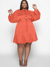 Langärmlige, einfarbige Minikleider mit Rüschen