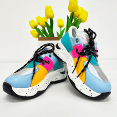 Zapatillas deportivas casuales con plataforma y bloques de color