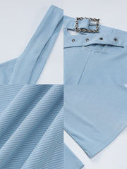 Solid Sleeveless Vest and Flared Pants Set