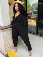 Two Piece V Neck Knot Crop Tops & Pants