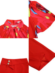 Plus Size Short Sleeve Shirt and Wide Leg Pants Set