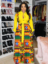 Vestidos maxi con camisa estampada de manga larga