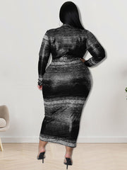Mock Neck Bodycon Plus Size Maxi Dresses