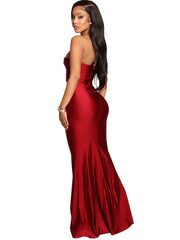 Vestidos largos ajustados con fruncido y sin mangas de un solo hombro