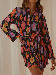 Minivestidos camiseros con botones y estampado floral