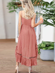 Fließende, asymmetrische Midikleider mit Spaghettiträgern