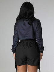Elastic Waist With Pockets Solid Cargos