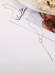 Collares de cadena con anillo colgante