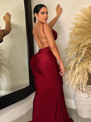 V Neck Spaghetti Strap Maxi Dresses