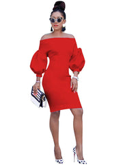 Off Shoulder Bodycon Midi Dresses