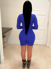 Long Sleeves Zipper Bodycon Rompers