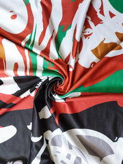 Vestidos midi de patchwork con manga larga y grafiti