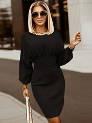 Lantern Sleeves Bodycon Midi Dresses