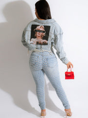 Jeansjacken mit langen Ärmeln und Revers