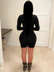 Long Sleeves Zipper Bodycon Rompers