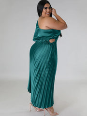 Vestidos largos fruncidos con cordones y un solo hombro