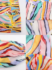 Monos casuales de manga larga con efecto tie-dye y pierna ancha