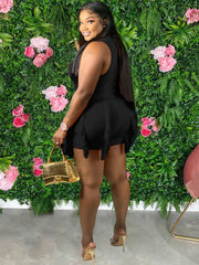 Two Piece Sleeveless Tops & Tassel Shorts