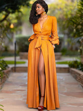 Langärmlige Maxikleider mit V-Ausschnitt