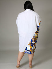 Camisas sueltas de manga larga y tallas grandes, vestidos midi