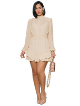 Minivestidos de malla con cuello alto y manga larga