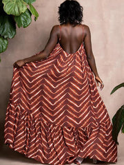 Vestidos largos con estampado floral, espalda descubierta y tirantes finos