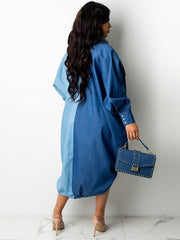 Vestidos camiseros de manga larga con botones y cordón ajustable