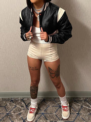 Chaqueta de béisbol universitaria retro informal