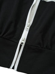 Trajes de pantalón de dos piezas con cremallera y bloques de color