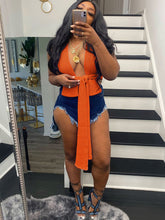 Top corto de punto irregular sin mangas y espalda descubierta