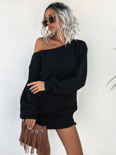 Langarm One-Shoulder-Pullover-Minikleider